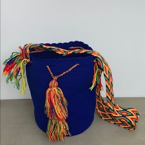 Wayuu Tribe crossbody bag royal blue
